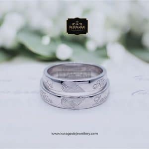 cincin dengan finger print ukir laser