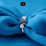 Cincin Kawin Tunangan Emas Putih Multistone WG0279