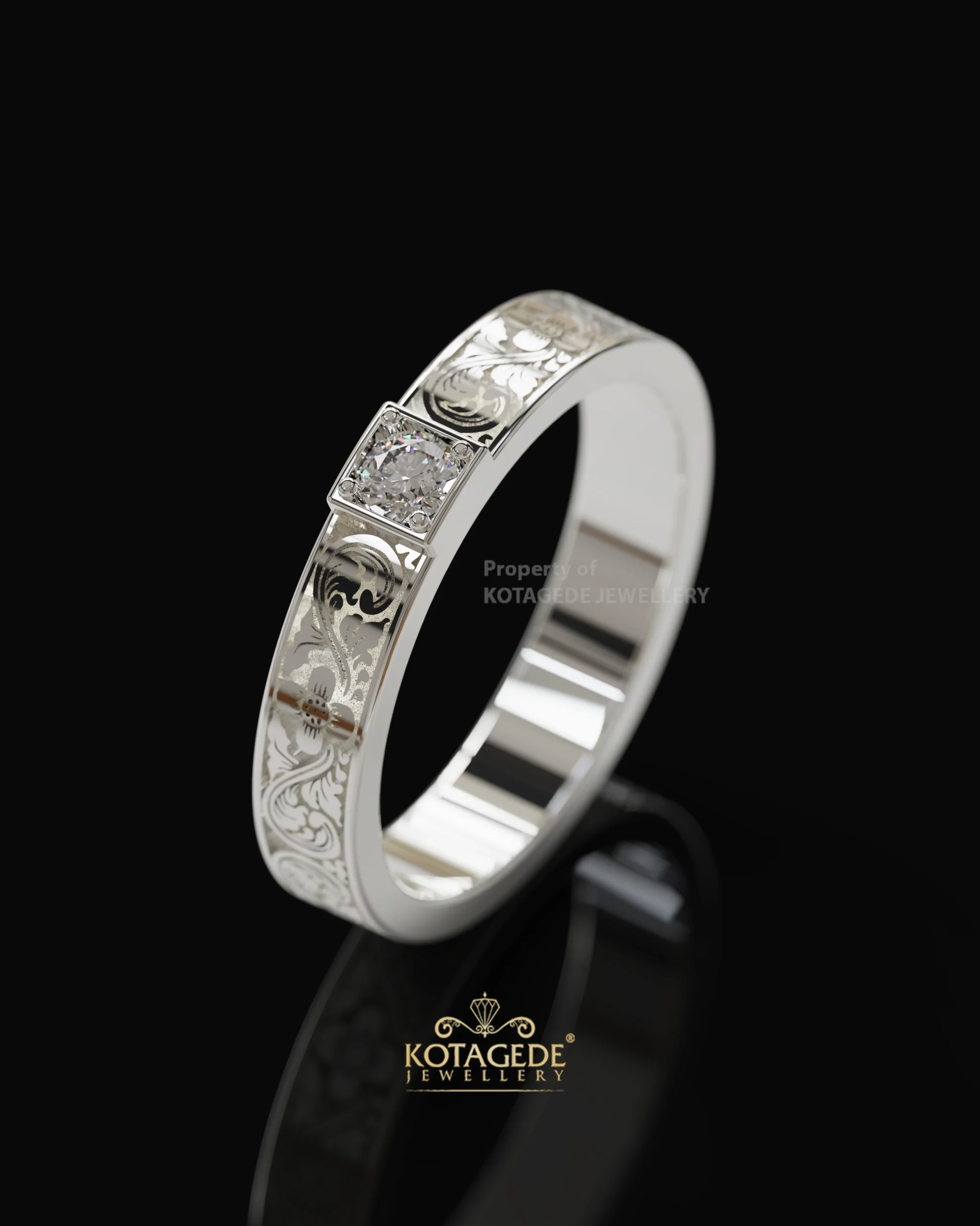 Cincin Nikah Nusantara Series Motif Bali Bunga Bali Kotagede Jewellery